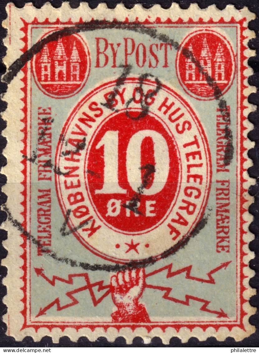 DANEMARK / DENMARK - 1882 - COPENHAGEN Lauritzen & Thaulow Local Post 10 øre Red & Pale Blue - VF Used - Emissioni Locali