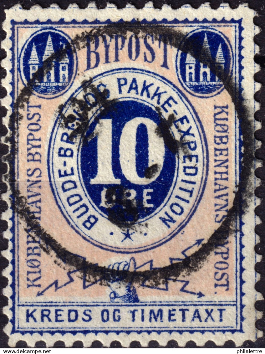 DANEMARK / DENMARK - 1883/4 - COPENHAGEN Lauritzen & Thaulow Local Post 10 øre Dark Blue & Pink - VF Used - Ortsausgaben