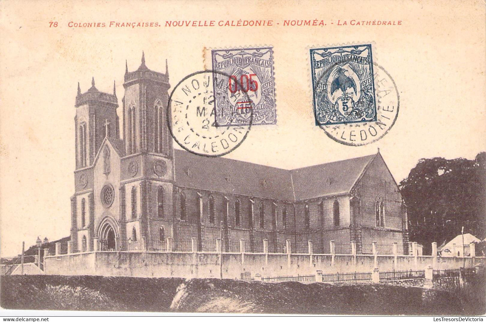 Nouvelle Calédonie - Nouméa - Colonie Française - La Cathédrale  - Carte Postale Ancienne - Nouvelle-Calédonie