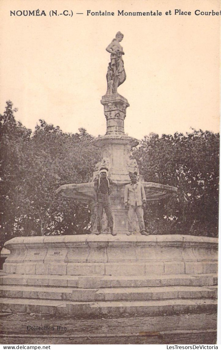 Nouvelle Calédonie - Nouméa - Fontaine Monumentale Et Place Courbet - Animé - Carte Postale Ancienne - Neukaledonien