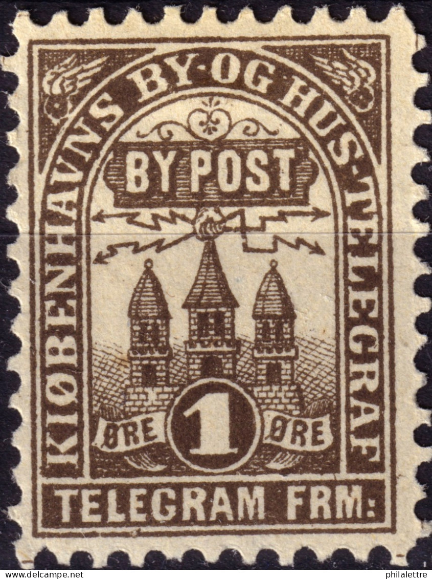 DANEMARK / DENMARK - 1880 - COPENHAGEN Lauritzen & Thaulow Local Post 1 øre Dark Brown - Mint* - Local Post Stamps