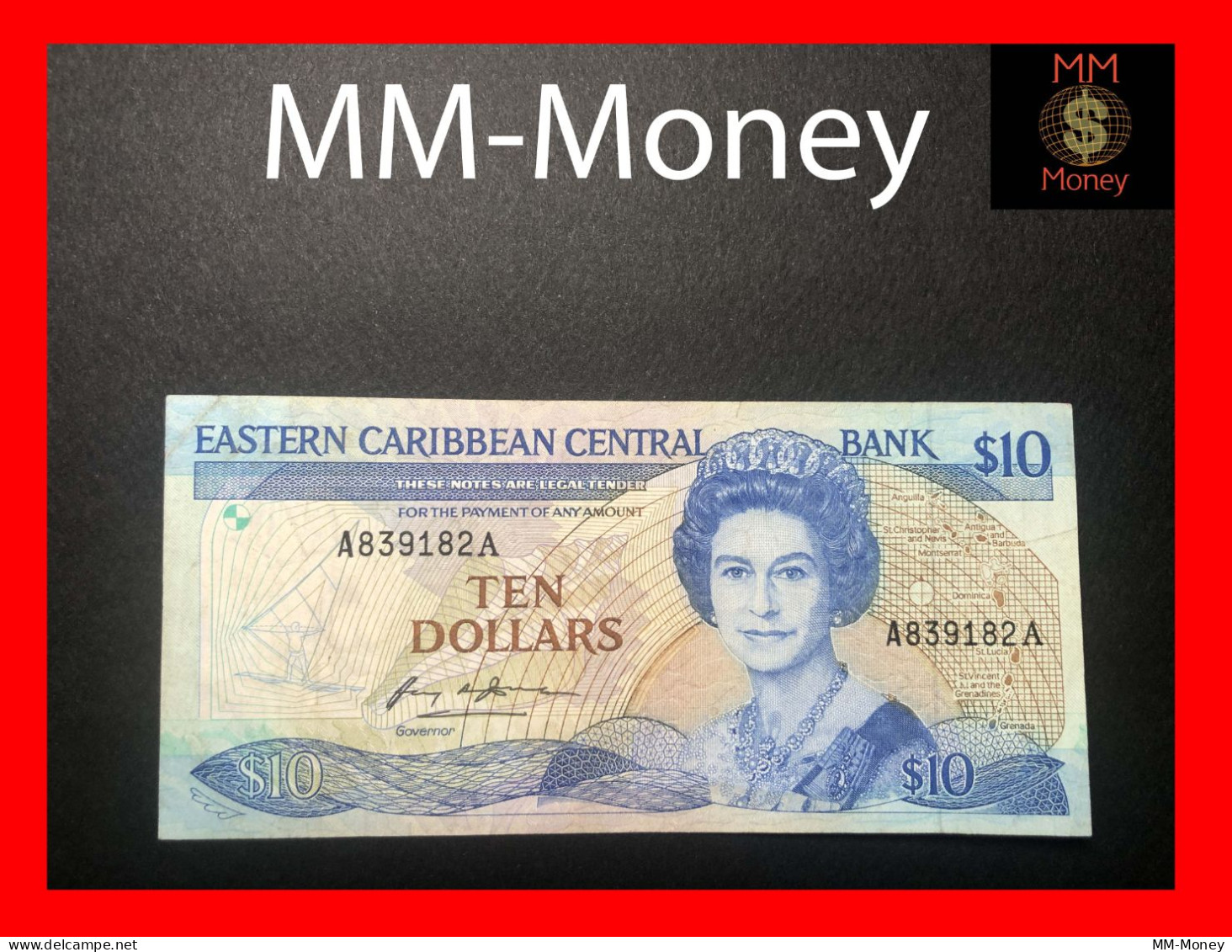 East - Eastern Caribbean   10 $  1985   P. 23  *A*   "Antigua"     VF - Oostelijke Caraïben