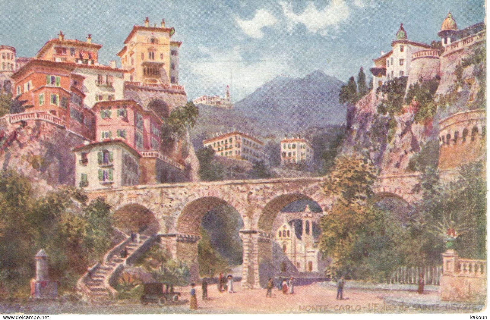 L'Église De Sainte-Dévote, Monte Carlo, France, Oilette, Raphael Tuck & Son's, Non Circulée (D190) - La Condamine