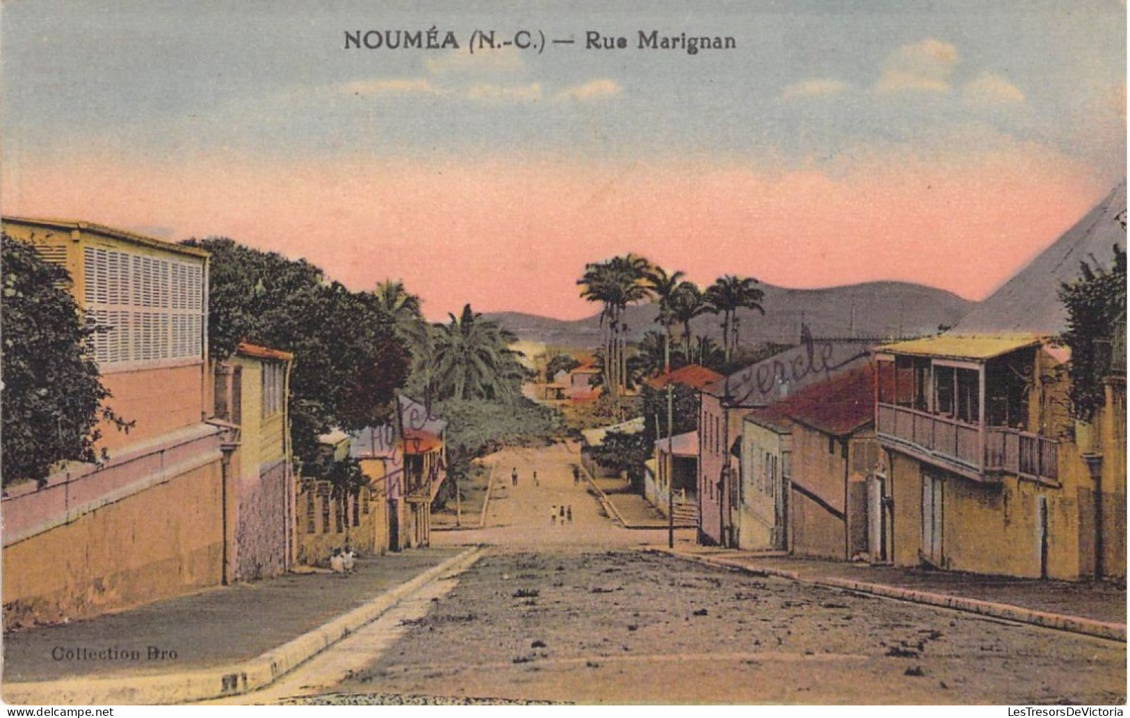 Nouvelle Calédonie - Nouméa - Rue Marignan - Collection Bro - Colorisé - Carte Postale Ancienne - Neukaledonien