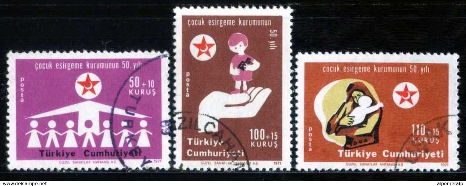 Türkiye 1971 Mi 2226-2228 50th Ann.of The Society For Protection Of Children - Used Stamps