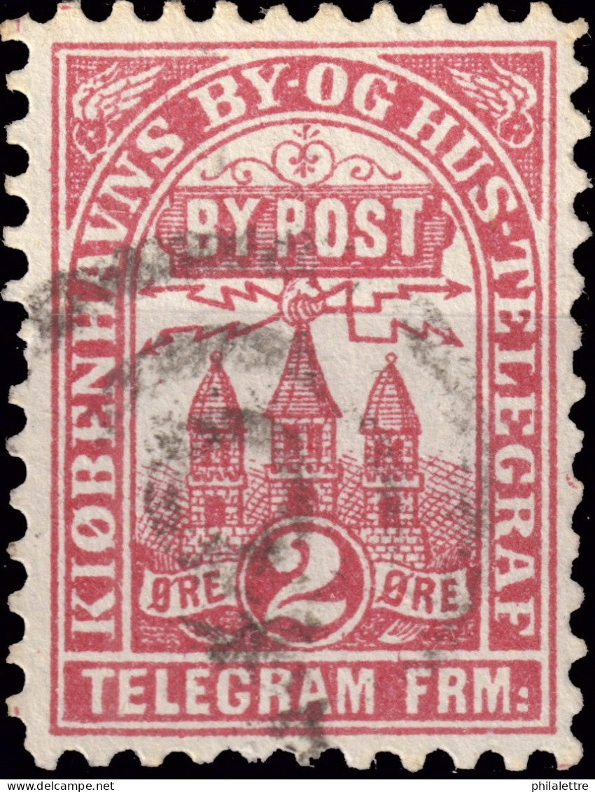 DANEMARK / DENMARK - 1880 - COPENHAGEN Lauritzen & Thaulow Local Post 2 øre Rose-red - VF Used° -a - Local Post Stamps