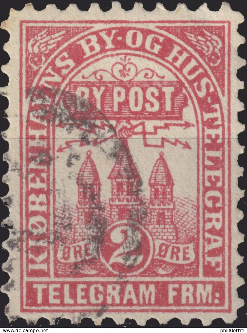 DANEMARK / DENMARK - 1880 - COPENHAGEN Lauritzen & Thaulow Local Post 2 øre Rose-red - VF Used° -b - Ortsausgaben