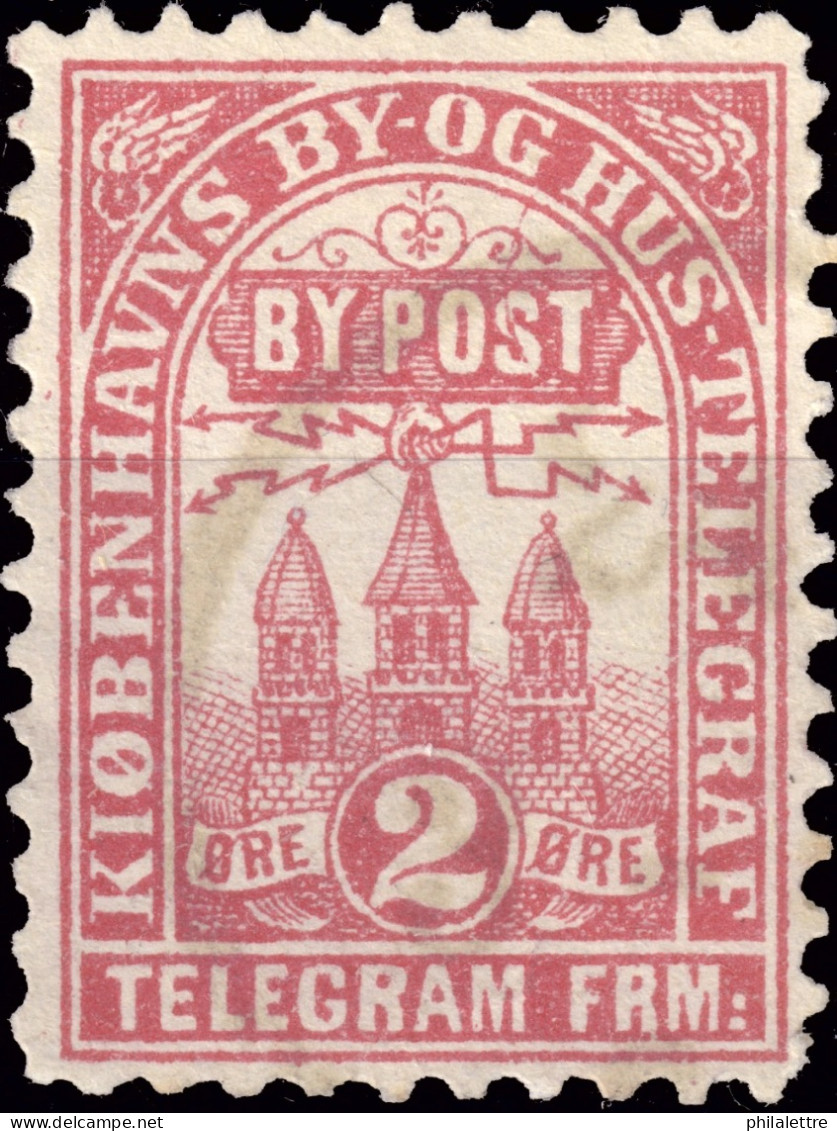 DANEMARK / DENMARK - 1880 - COPENHAGEN Lauritzen & Thaulow Local Post 2 øre Rose-red - VF Used° -c - Lokale Uitgaven