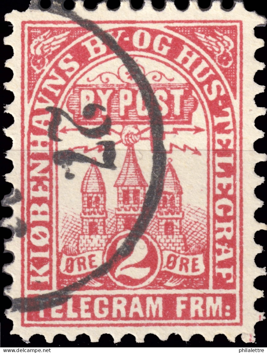 DANEMARK / DENMARK - 1880 - COPENHAGEN Lauritzen & Thaulow Local Post 2 øre Rose-red - VF Used° -f - Local Post Stamps