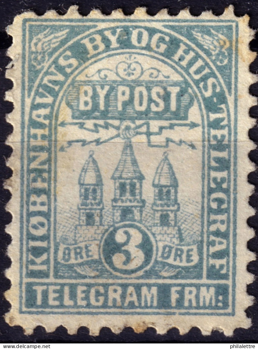 DANEMARK / DENMARK - 1880 - COPENHAGEN Lauritzen & Thaulow Local Post 3 øre Pale Blue - VF Used° -d - Emissioni Locali