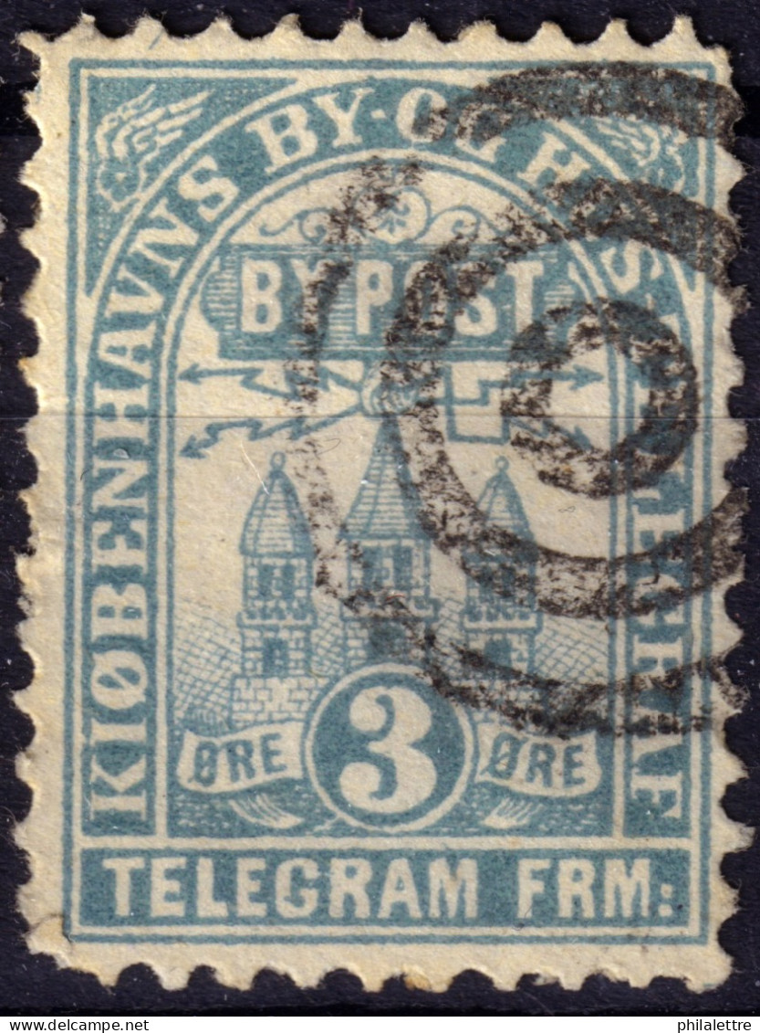 DANEMARK / DENMARK - 1880 - COPENHAGEN Lauritzen & Thaulow Local Post 3 øre Pale Blue - VF Used° -e - Local Post Stamps