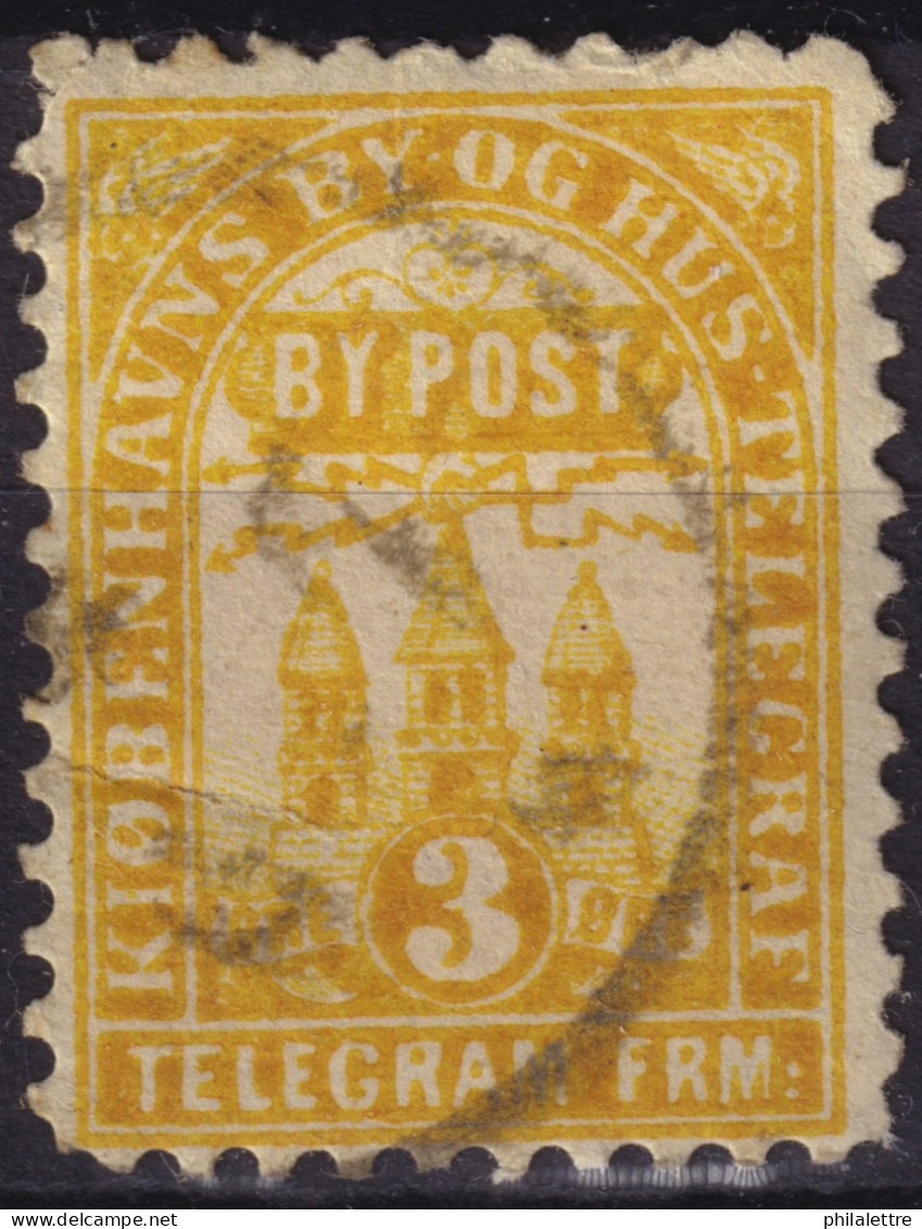 DANEMARK / DENMARK - 1881 - COPENHAGEN Lauritzen & Thaulow Local Post 3 øre Chrome Yellow - VF Used° -b - Local Post Stamps
