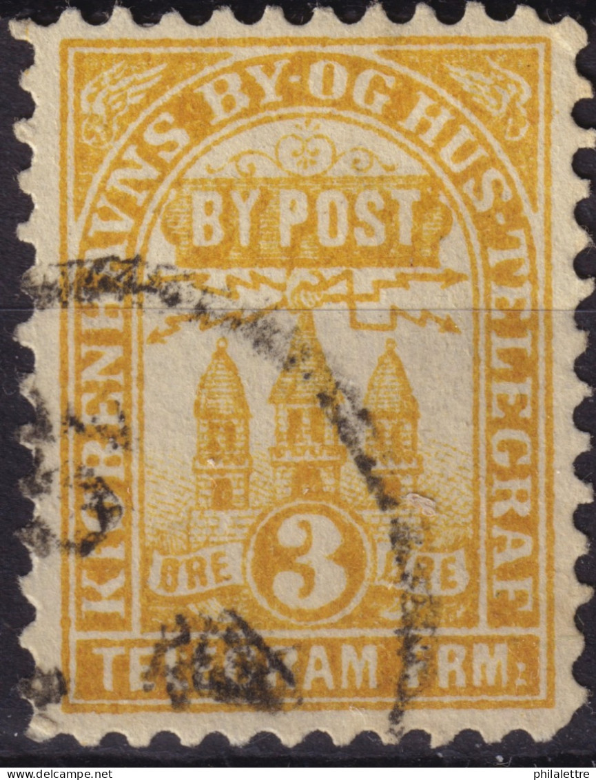 DANEMARK / DENMARK - 1881 - COPENHAGEN Lauritzen & Thaulow Local Post 3 øre Chrome Yellow - VF Used° -c - Ortsausgaben