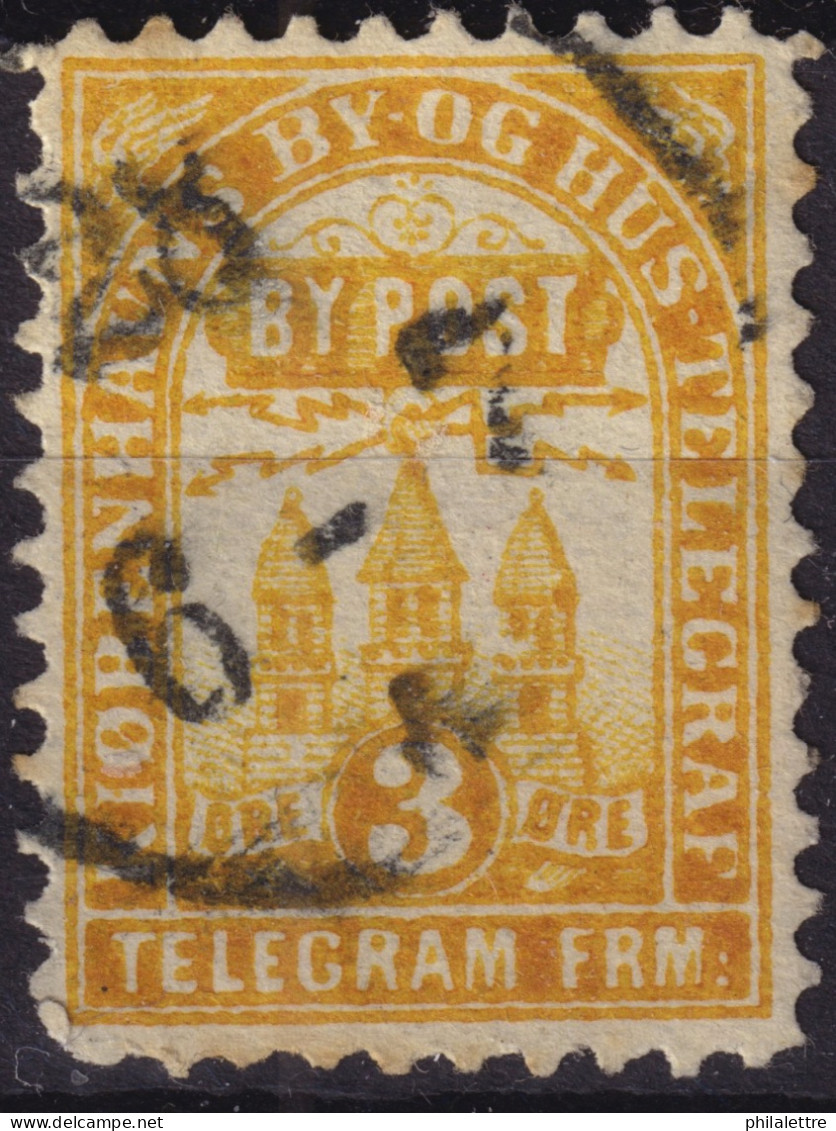 DANEMARK / DENMARK - 1881 - COPENHAGEN Lauritzen & Thaulow Local Post 3 øre Chrome Yellow - VF Used° -e - Local Post Stamps