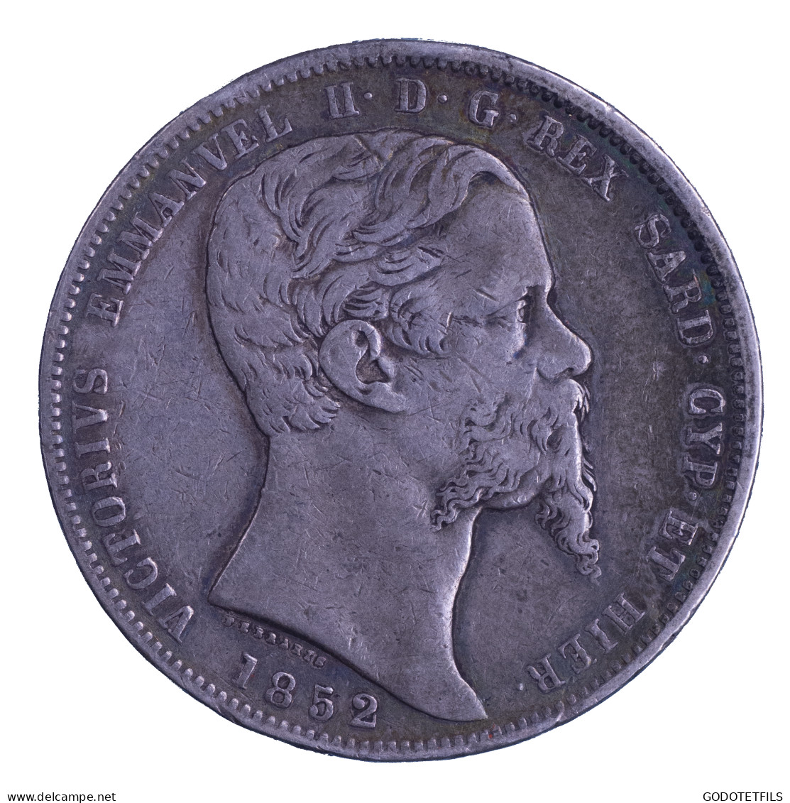 Royaume De Sardaigne-Victor Emmanuel II Sardaigne 5 Lire Gênes - 1852 - Otros & Sin Clasificación