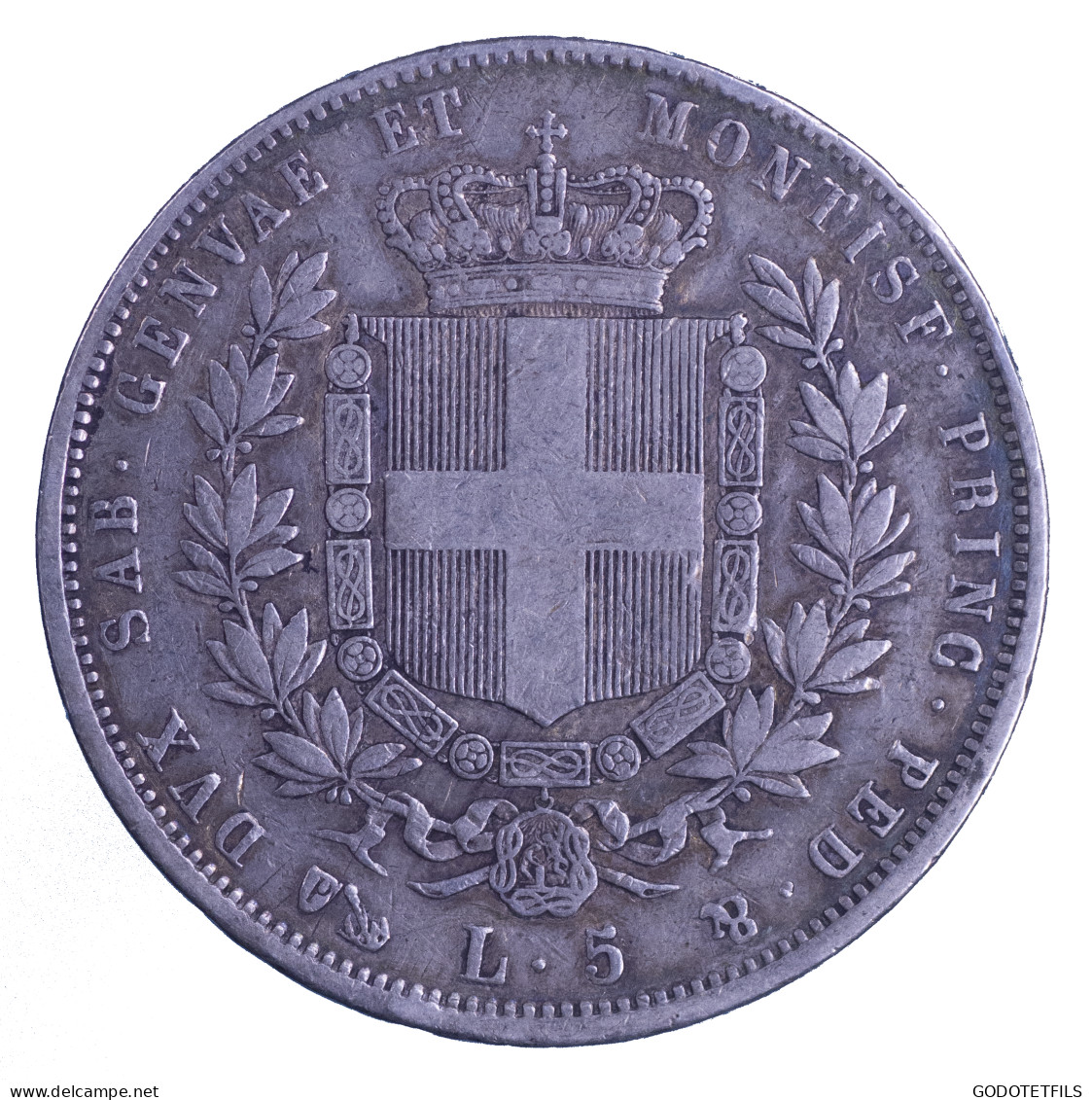 Royaume De Sardaigne-Victor Emmanuel II Sardaigne 5 Lire Gênes - 1852 - Autres & Non Classés