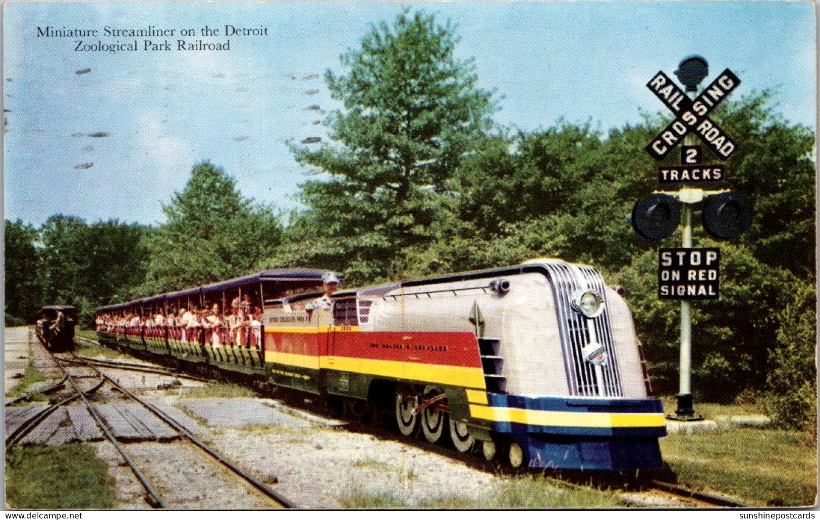 Michigan Detroit Zoological Park Miniature Streamline Train 1958 - Detroit