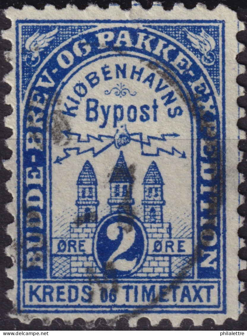 DANEMARK / DENMARK - 1883/4 - COPENHAGEN Lauritzen & Thaulow Local Post 2øre Blue - VF Used - Emissions Locales