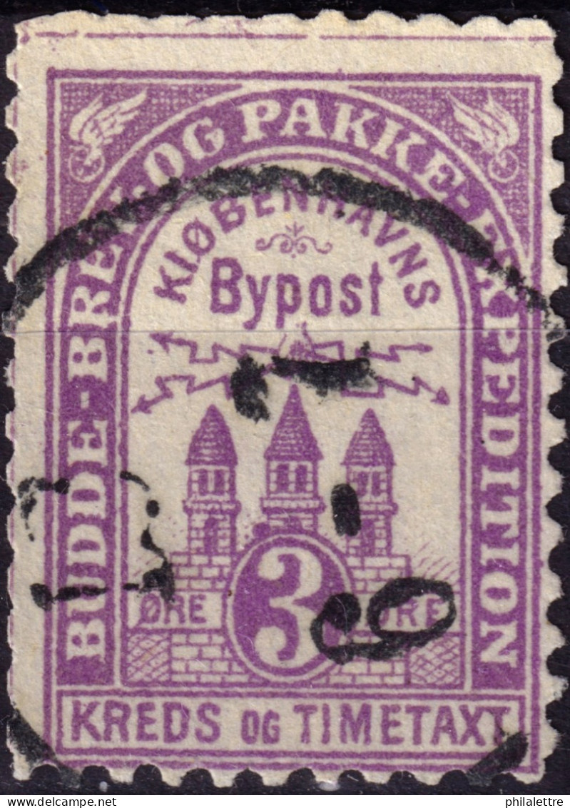 DANEMARK / DENMARK - 1883/4 - COPENHAGEN Lauritzen & Thaulow Local Post 3øre Violet - VF Used -b - Local Post Stamps