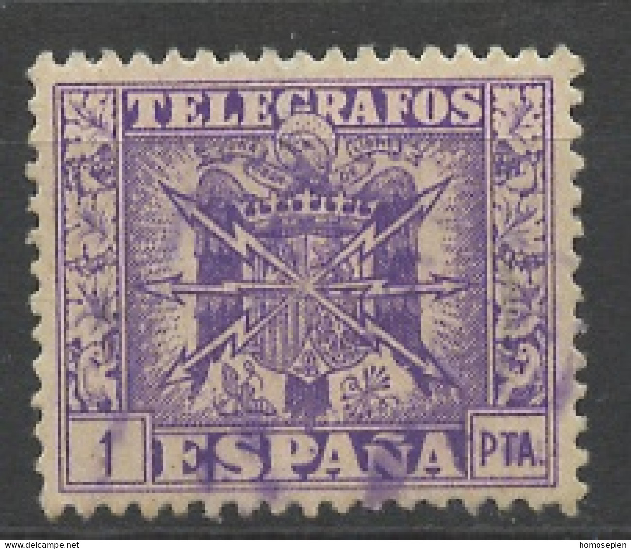 Espagne - Spain - Spanien Télégraphe 1940-43 Y&T N°TT85 - Michel N°TM93 (o) - 1p Armoirie - Telegraph