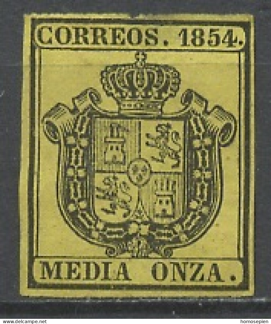 Espagne - Spain - Spanien Service 1854 Y&T N°S1 - Michel N°M1 Nsg - 0,5o Armoirie - Dienstmarken