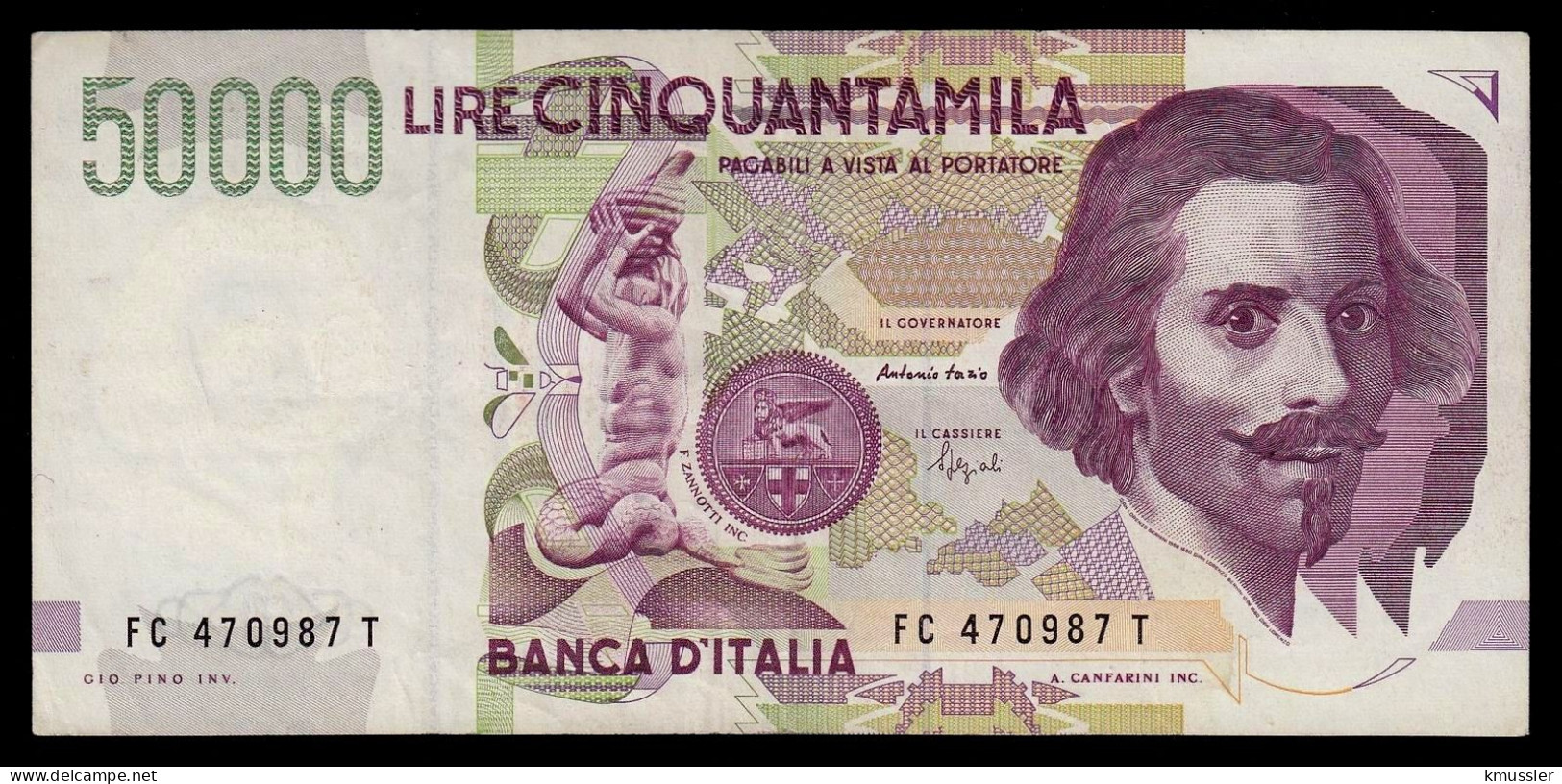 # # # Banknote Italien (Italy) 50.000 Lire 1992 # # # - 50000 Lire