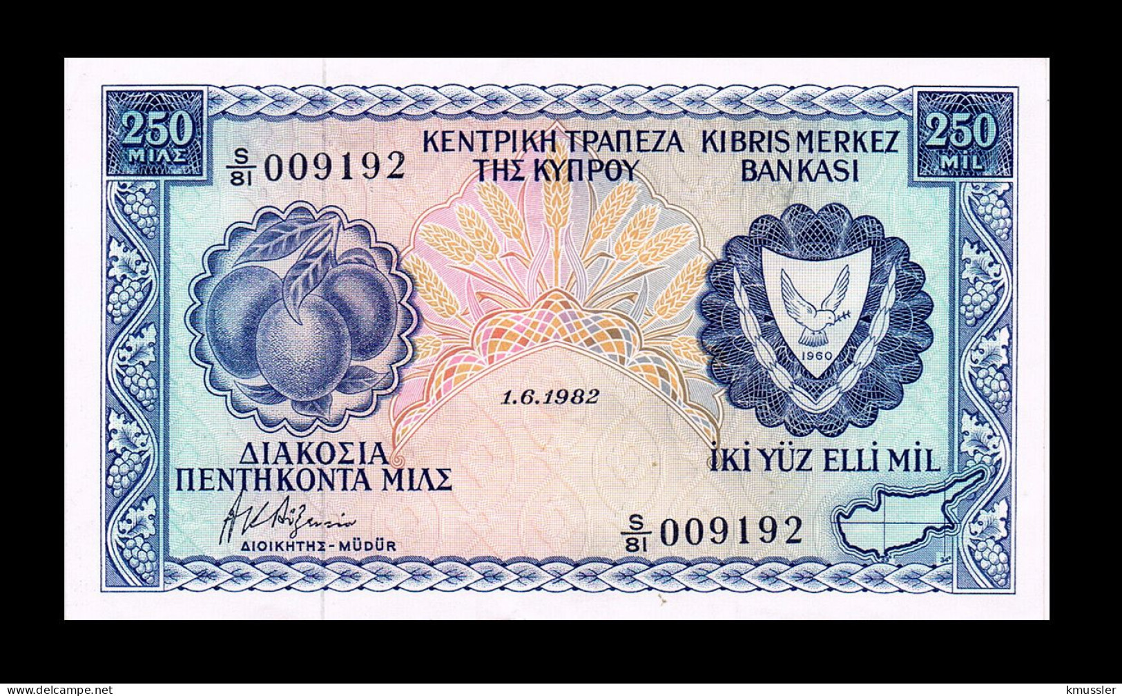 # # # Banknote Zypern (Cyprus) 250 Mils 1982 # # # - Zypern