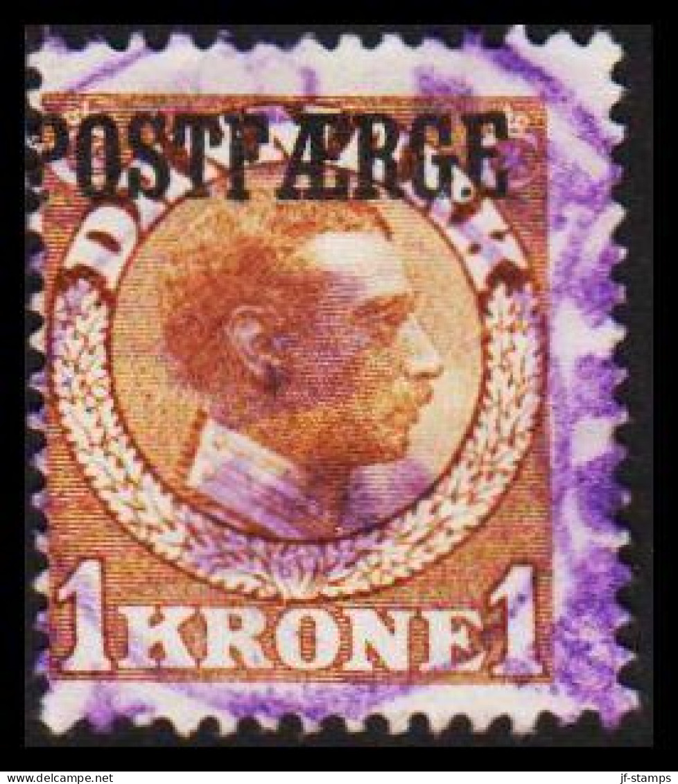 1919. Parcel Post (POSTFÆRGE). Chr. X. 1 Kr. Brown. Scarce Stamp. Only 26.000 Issued. AGGERSU... (Michel PF4) - JF531169 - Colis Postaux