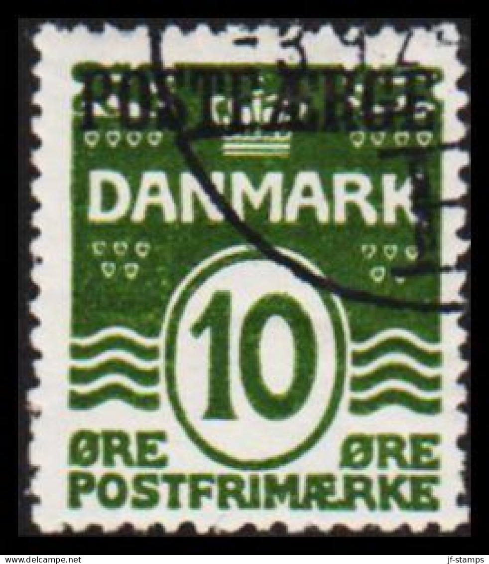 1922. Parcel Post (POSTFÆRGE). Wavy-line. 10 Øre Green. Thin Spot. (Michel PF5) - JF531177 - Paketmarken