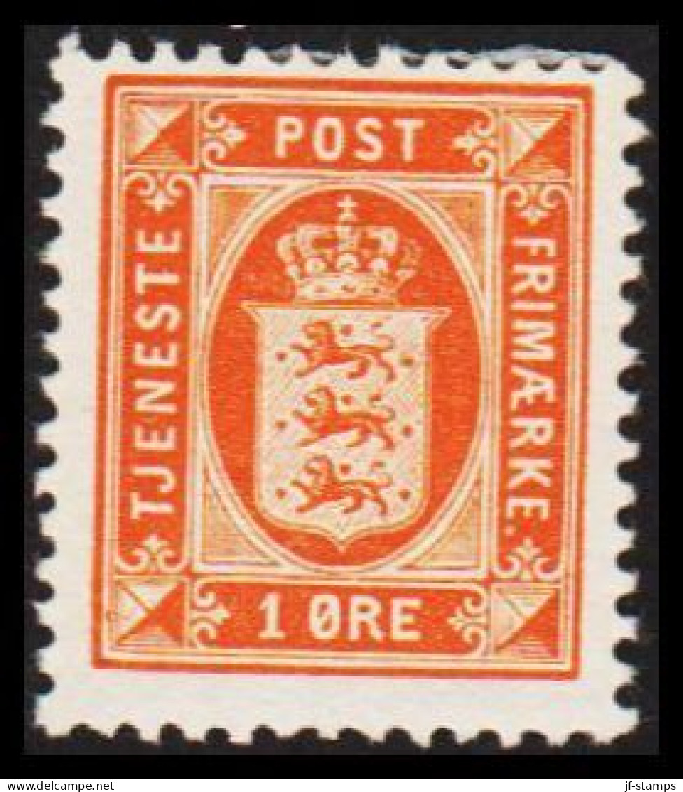 1902. DANMARK. Official. 1 ØRE TJENESTEFRIMÆRKE Hinged.  (Michel Di 8) - JF531190 - Oficiales