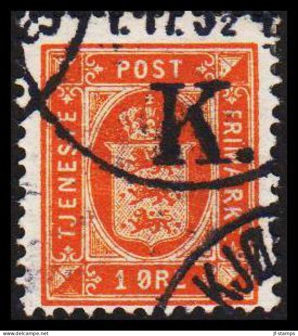 1902. DANMARK. Official. 1 ØRE TJENESTEFRIMÆRKE.  (Michel Di 8) - JF531191 - Dienstzegels