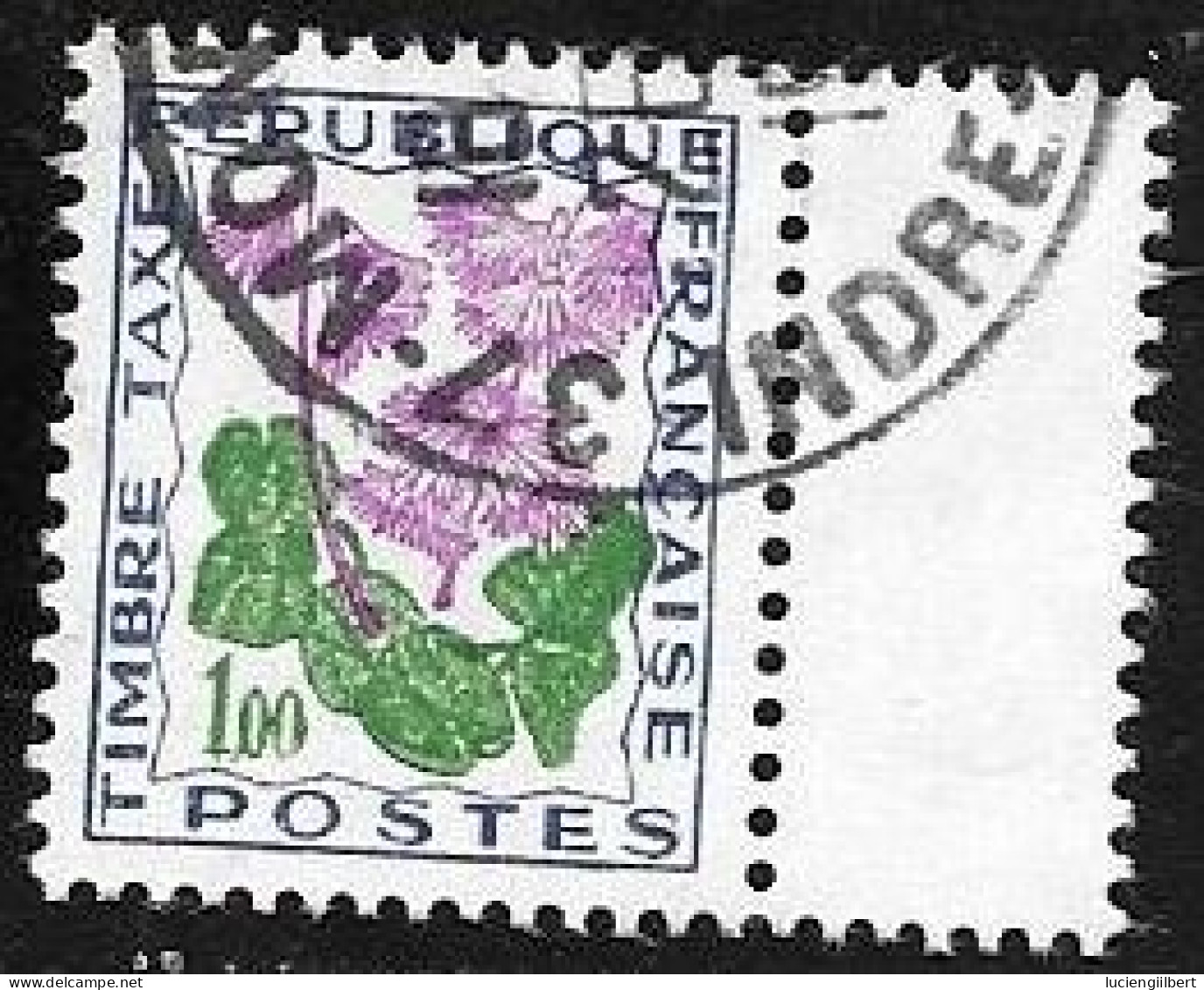 TAXE  -  TIMBRE N° 102    -   FLEURS DES CHAMPS  -  BORD DE FEUILLE  -    OBLITERE  -  1965 - 1960-.... Usati