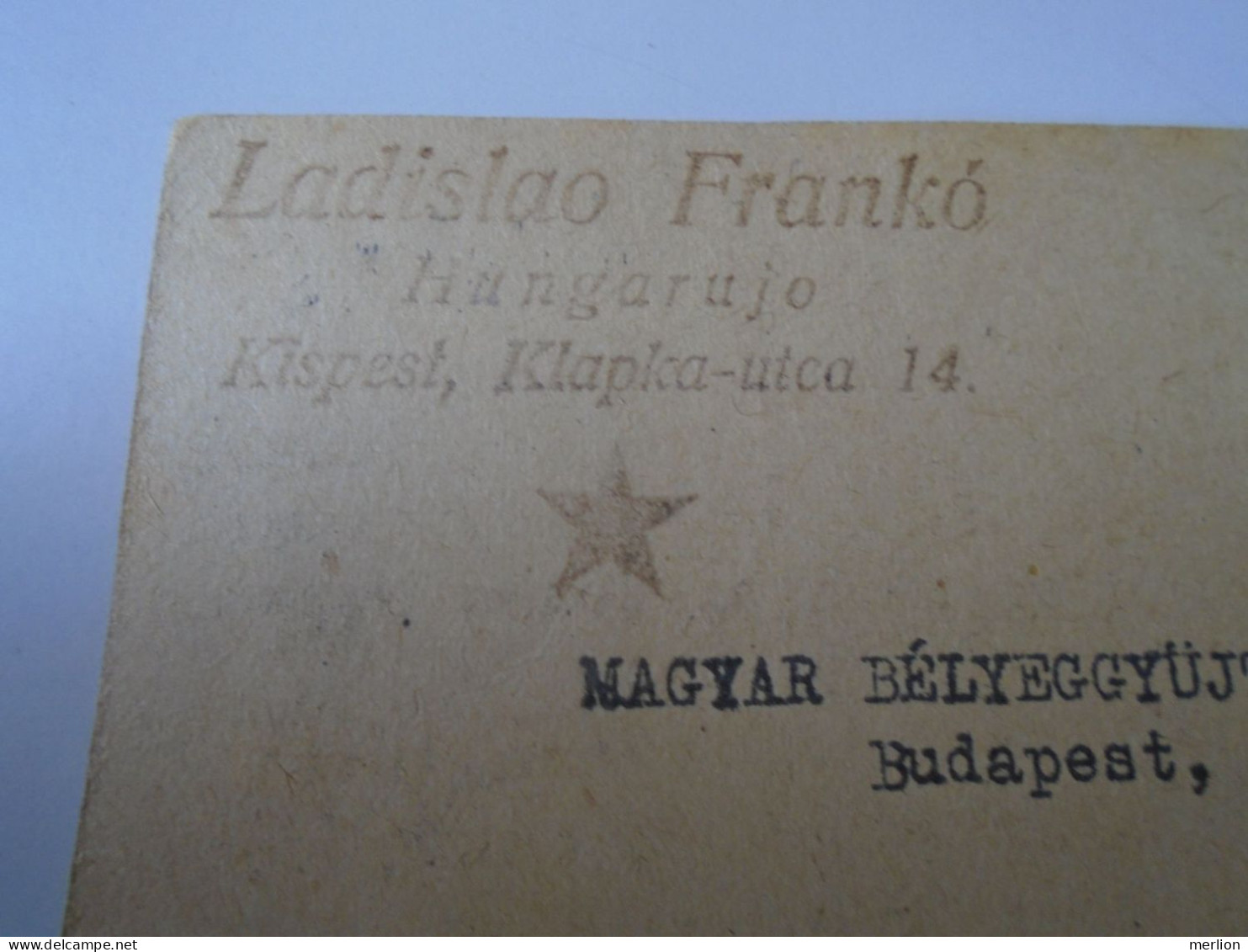 D194131  HUNGARY MBOE - National Association Of Hungarian Stamp Collectors - Mailed Circular 1945 -Frankó Esperanto - Lettres & Documents