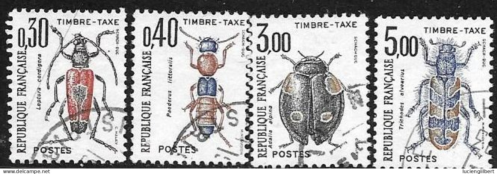 TAXE  -  TIMBRE N° 109 A 112     -   INSECTES  -     OBLITERE  -  1983 - 1960-.... Usati