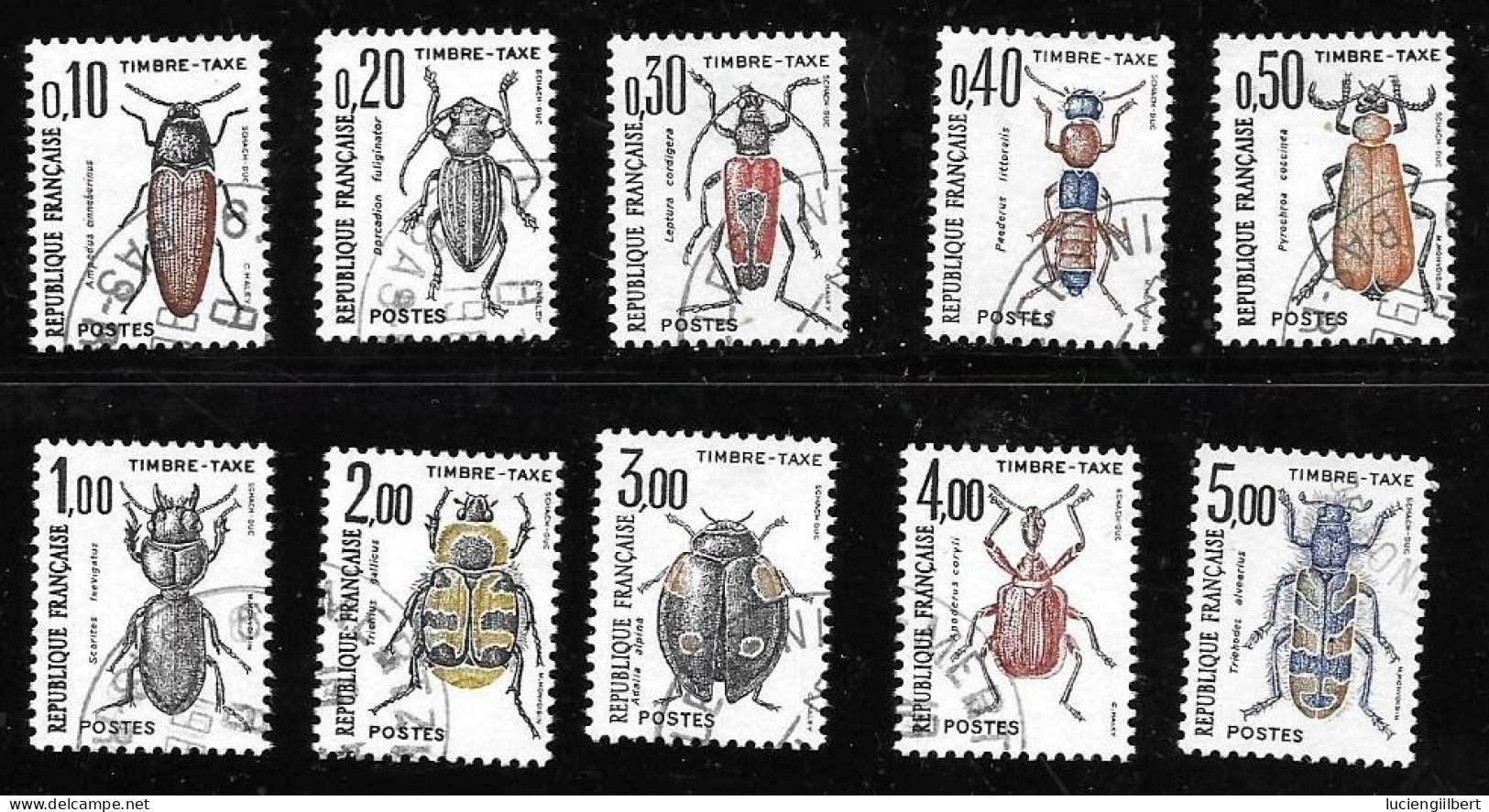 TAXE  -  TIMBRE N° 13 A 112    -   INSECTES  -     OBLITERE  -  1982 / 1983 - 1960-.... Afgestempeld