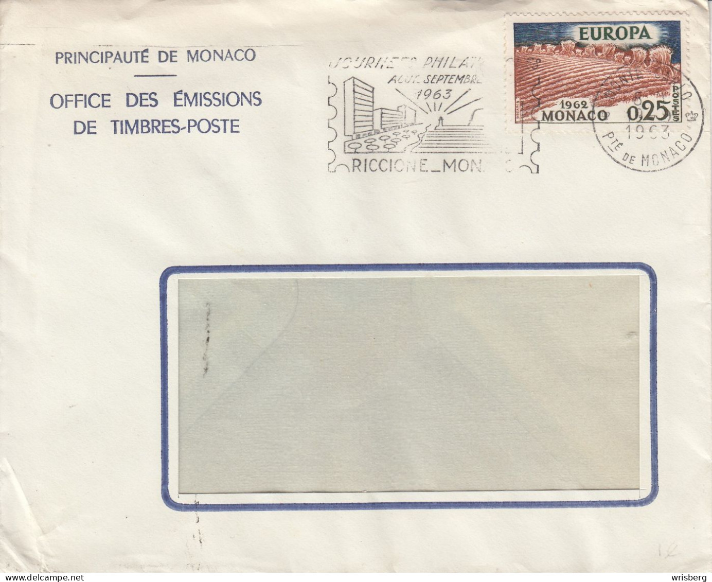 Env.  Affr. MONACO 571   Obl. MONTE-CARLO Du 9.9.1963 ( JOURNEES PHILATHELIQUES AOUT- SEPTEMBRE 1963) - Lettres & Documents