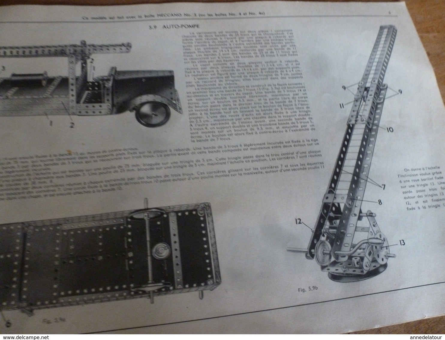 Manuel d'Instruction  MECCANO n° 4A- avec modèles de constructions (24 pages compris couverture)