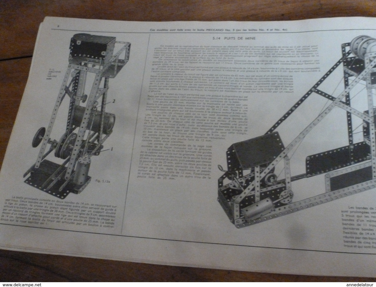 Manuel d'Instruction  MECCANO n° 4A- avec modèles de constructions (24 pages compris couverture)