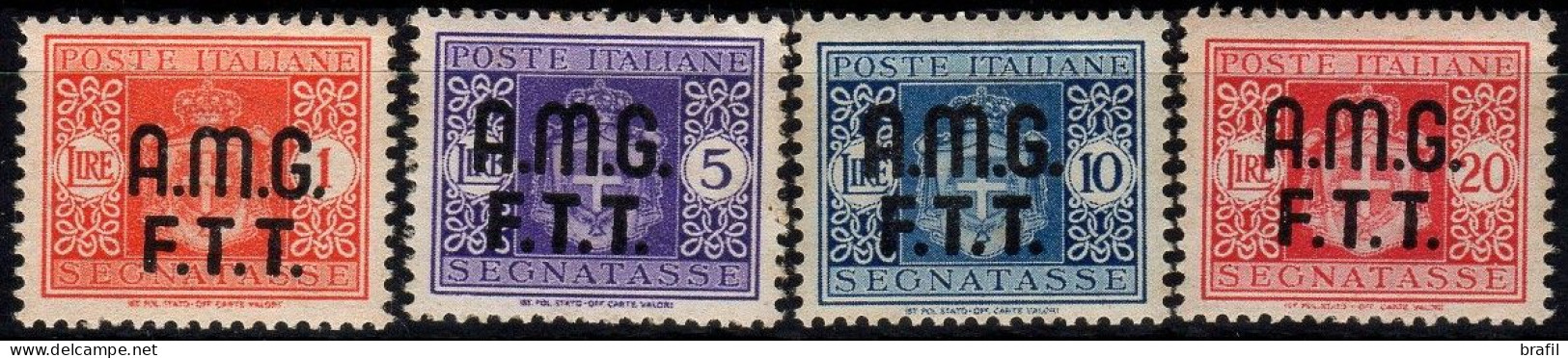 1947 Trieste "A", Segnatasse Del 1946 Soprastampati, Serie Completa Linguellata (*) - Postage Due