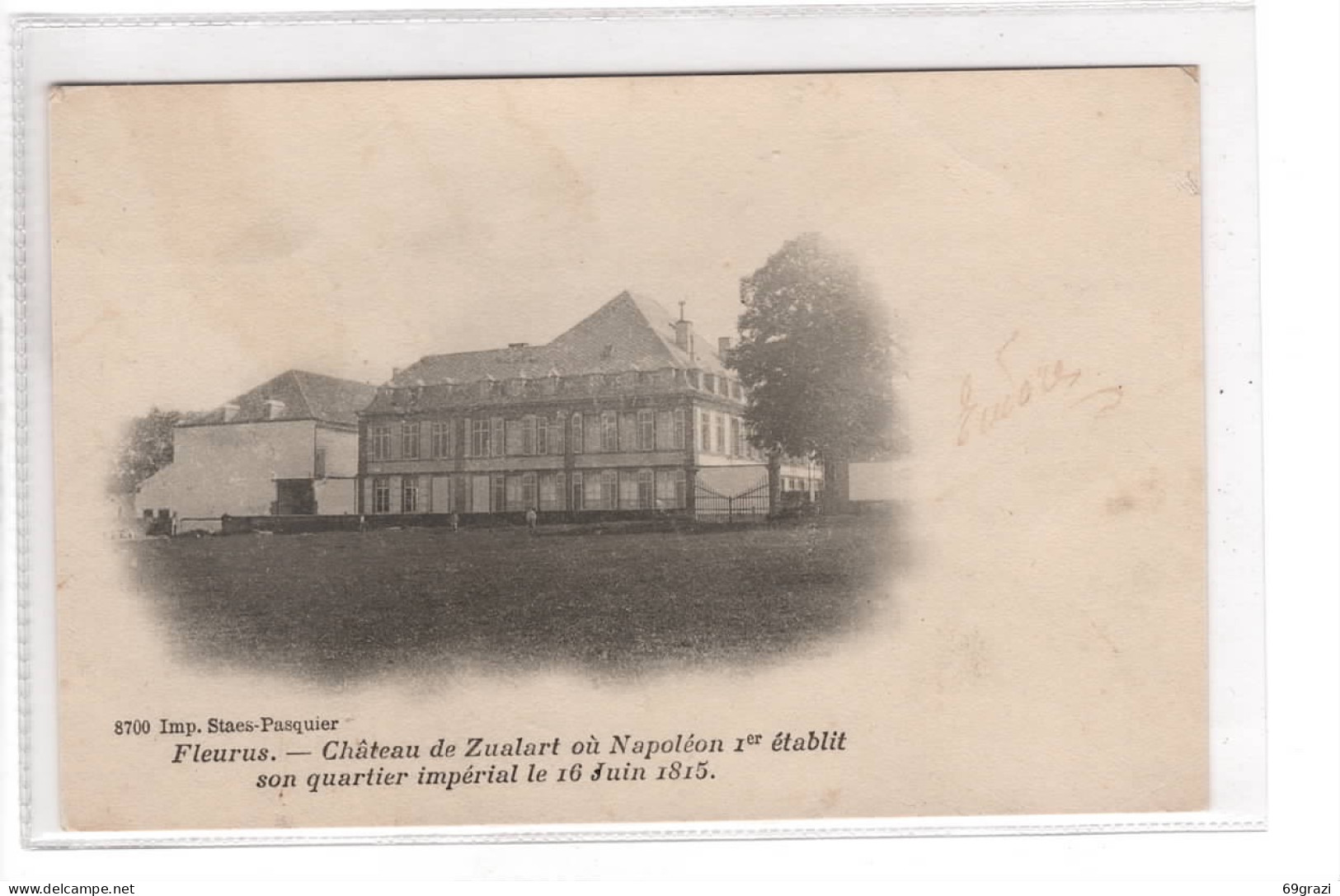 Fleurus. Château De Zualart Où Napoléon établit Son Quartier Impérial Le 16 Juin 1815 DVD 8700 - Fleurus