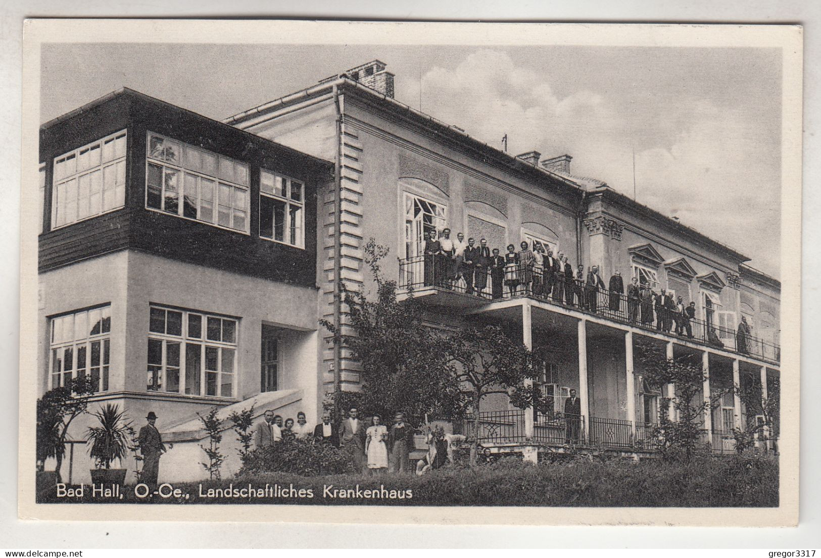 C7074) BAD HALL - OÖ - Landschaftliches KRANKENHAUS Mit Belegschaft ALT ! 11.6.1952 - Bad Hall
