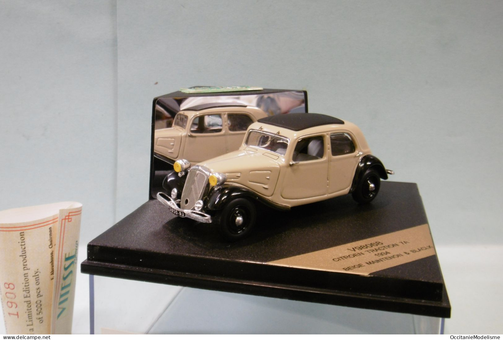 Vitesse - CITROEN TRACTION 7A 1934 Beige Et Noir Réf. VCC98068 BO 1/43 - Vitesse