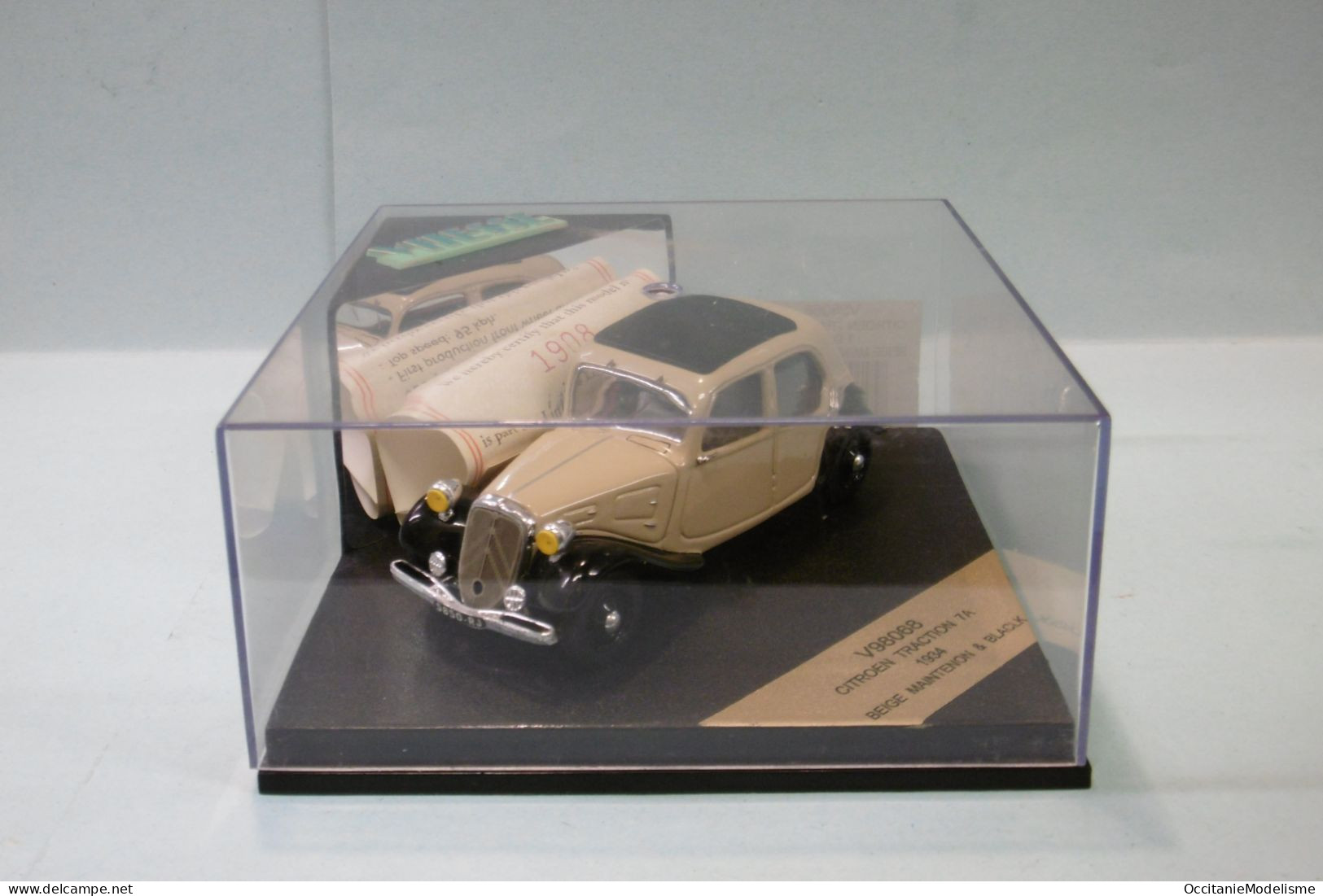 Vitesse - CITROEN TRACTION 7A 1934 Beige Et Noir Réf. VCC98068 BO 1/43 - Vitesse