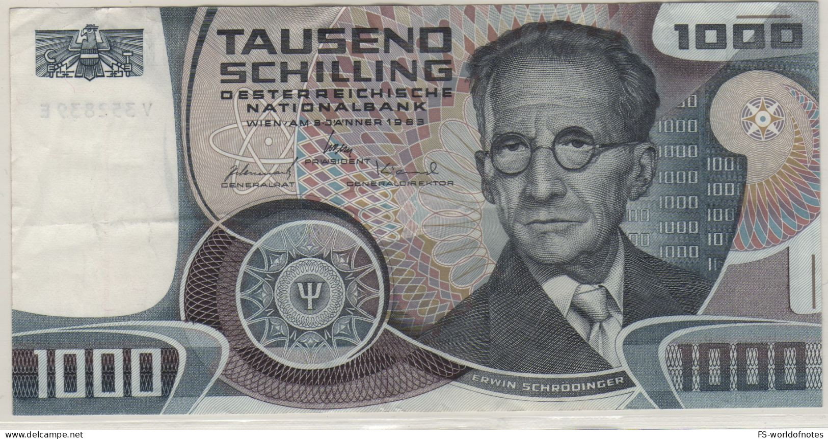 AUSTRIA   1'000 Schilling  P152   Dated  03.01.1983  (Erwin Schrödinger  + University Of Vienna At Back ) - Autriche