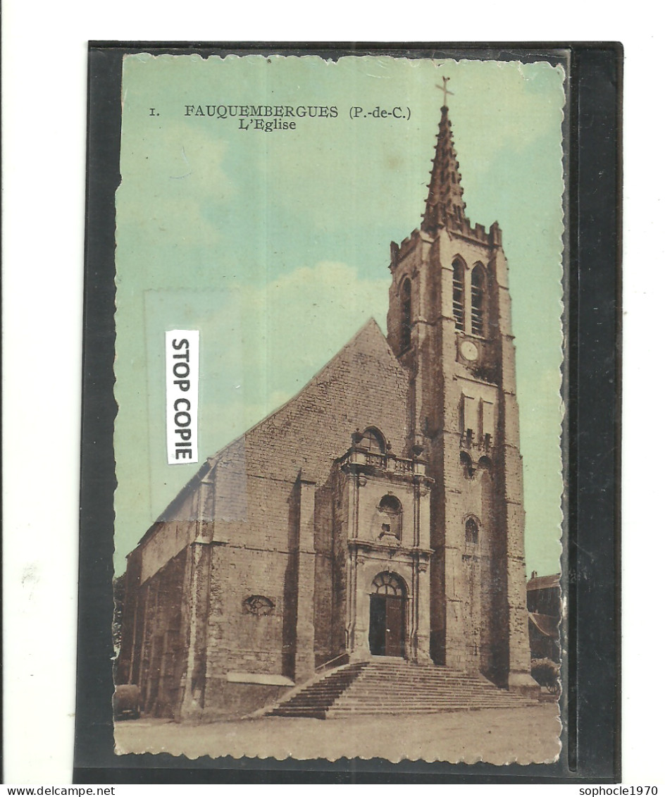 04-2023 - HUG300 - PAS DE CALAIS - 62 - FAUQUEMBERGUES -  Colorisée -L'église - Fauquembergues