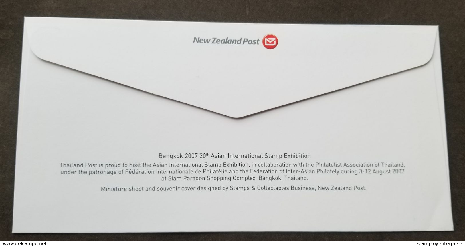 New Zealand 20th Asian Stamp Expo Bangkok 2007 Buddha Lake Mountain Boat (FDC) - Brieven En Documenten