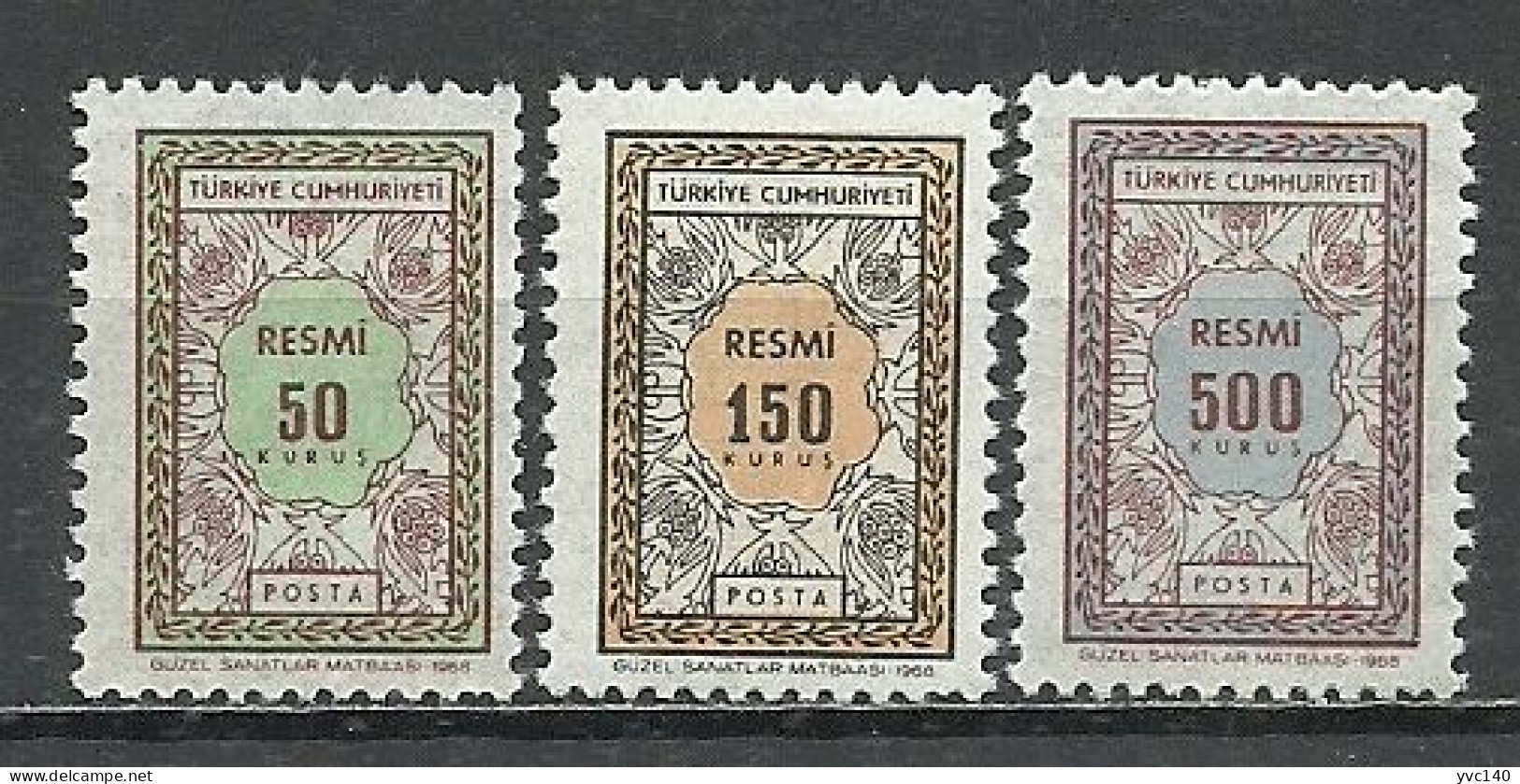 Turkey; 1968 Official Stamps (Complete Set) - Francobolli Di Servizio
