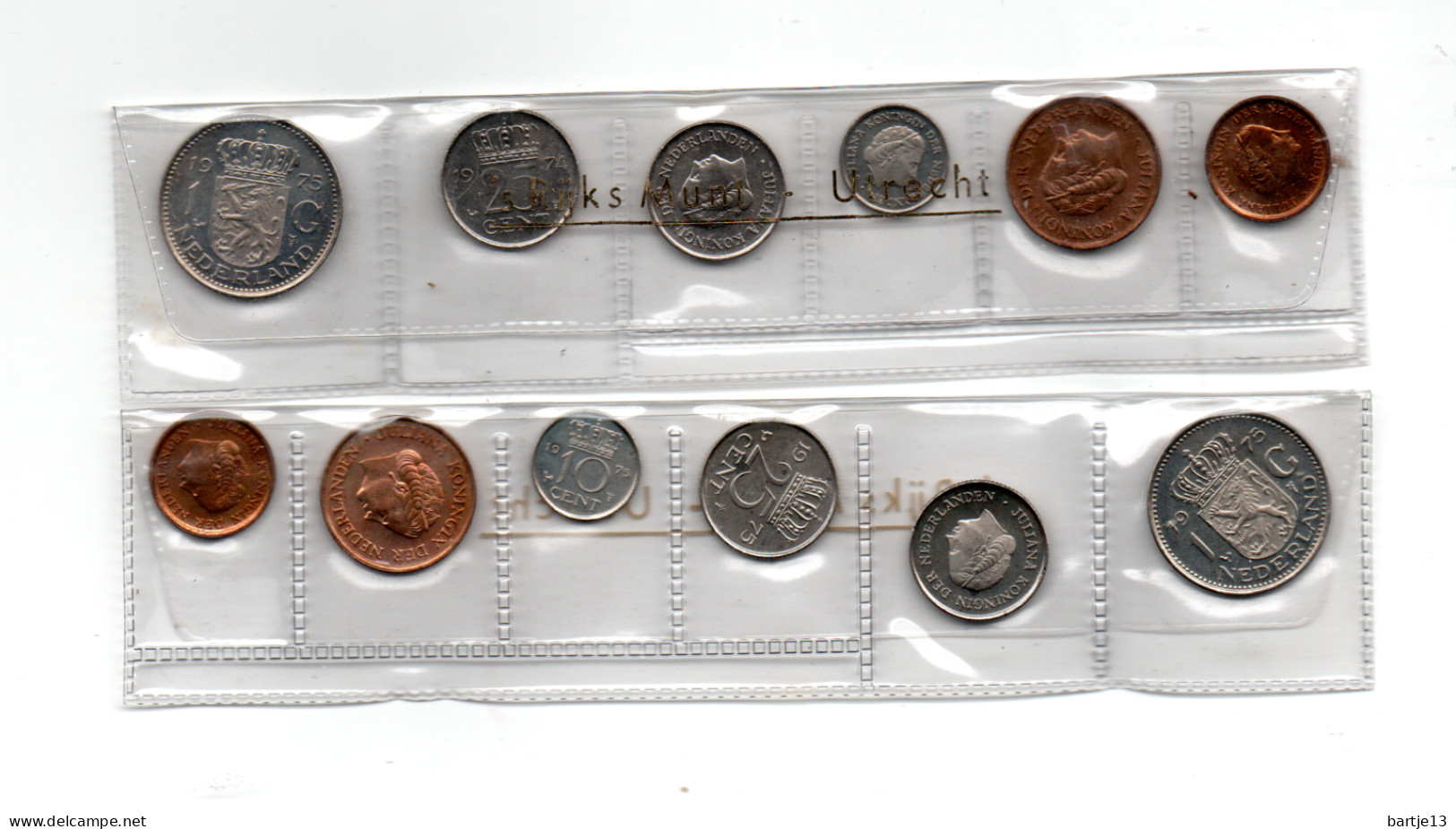NEDERLAND ORIGINELE STRIP RIJKSMUNT UTRECHT MET MUNTSET 1975 - Mint Sets & Proof Sets