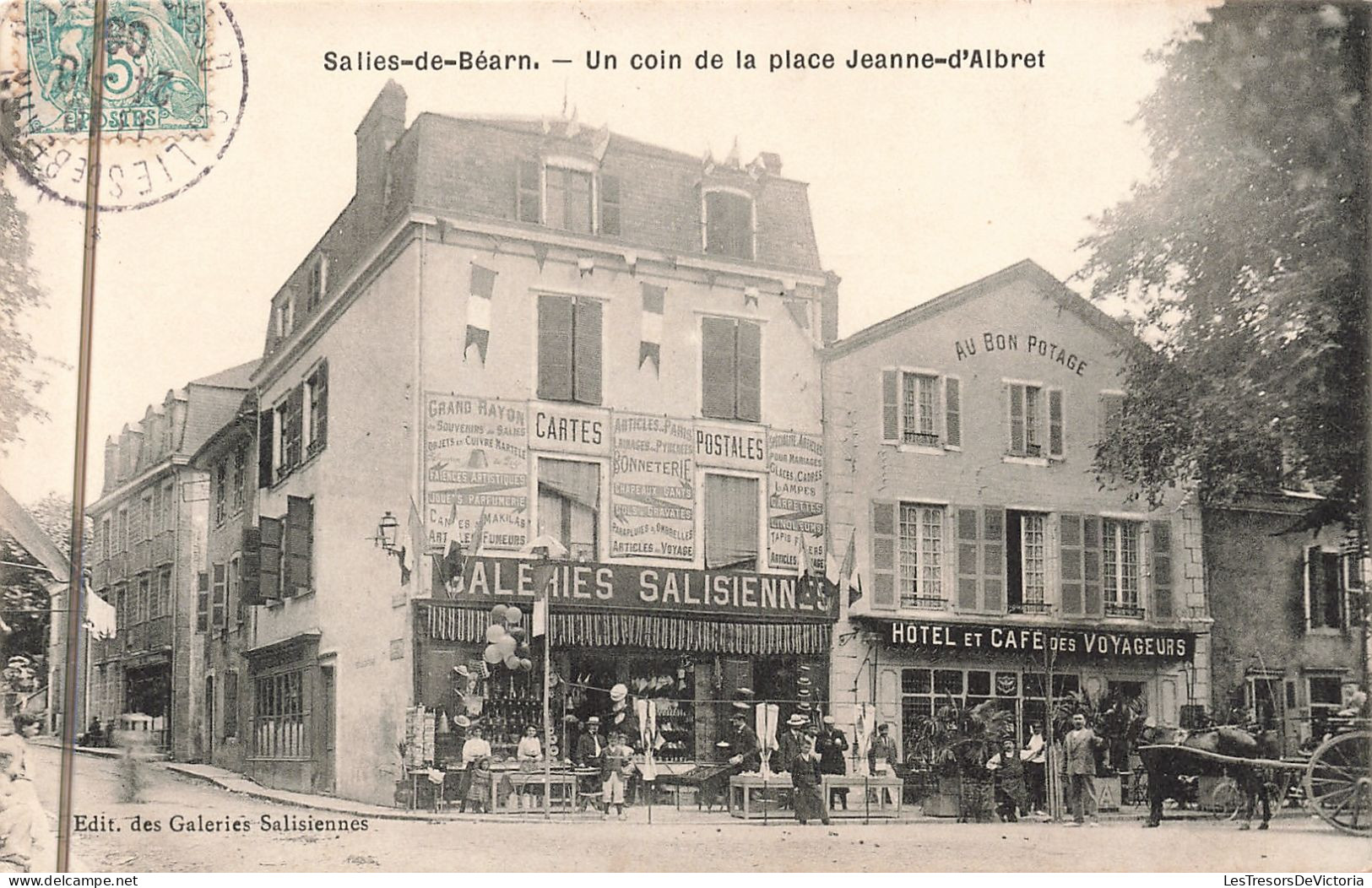 France - Salies De Béarn - Un Coin De La Place Jeanne D'albret - Edit. Des Galeries Salisiennes - Carte Postale Ancienne - Oloron Sainte Marie