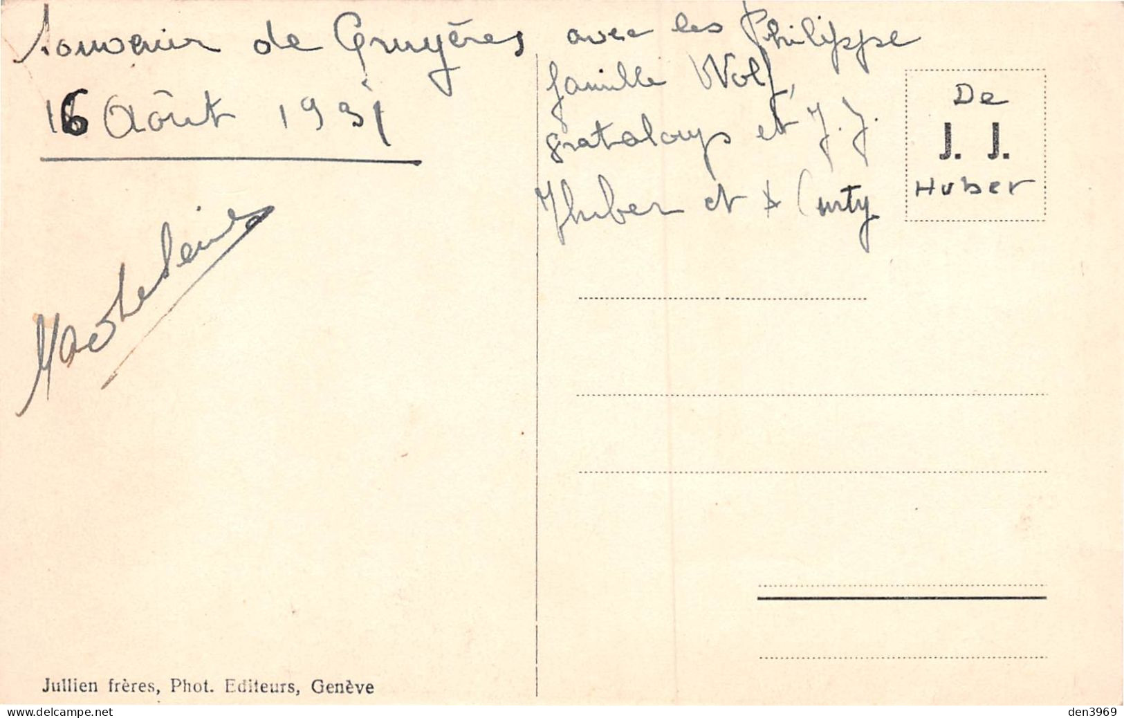 Suisse - FR - GRUYERES Et La Dent De Broc - Fenaison Attelage De Cheval Transportant Du Foin - Ecrit 1931 (voir 2 Scans) - Broc